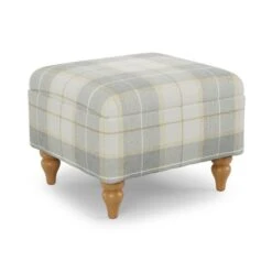 Oswald Check Footstool, Natural Grey 13 Oswald Check Footstool, Natural Grey -Online Furniture Store 30827471 alt04