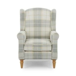 Oswald Check Armchair, Natural Grey -Online Furniture Store 30827492 alt02