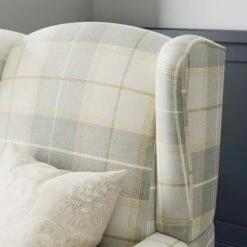 Oswald Check Armchair, Natural Grey -Online Furniture Store 30827492 alt03