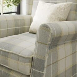 Oswald Check Armchair, Natural Grey -Online Furniture Store 30827492 alt04