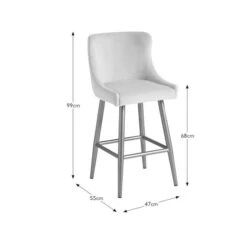 Montreal Bar Stool, Mink Velvet -Online Furniture Store 30828589 alt09