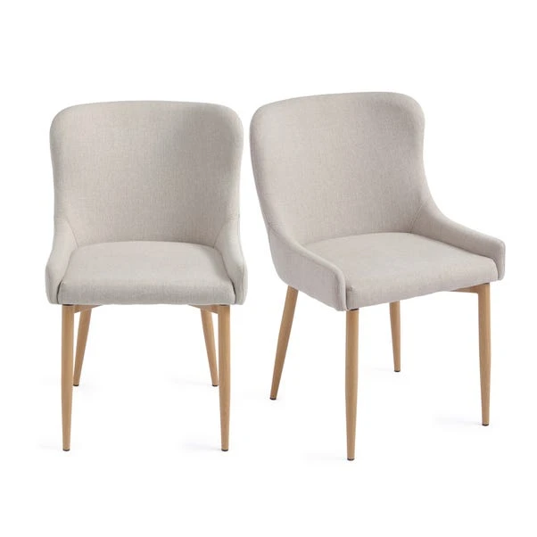 Montreal Set Of 2 Dining Chairs, Natural Fabric 9 Montreal Set Of 2 Dining Chairs, Natural Fabric - Image 7