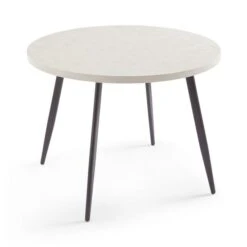 Zuri 4 Seater Round Dining Table, Concrete Effect -Online Furniture Store 30829513 alt03