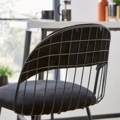 Marcela Velvet Bar Stool, Black -Online Furniture Store 30829685 alt02