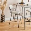Marcela Boucle Bar Stool, Ivory -Online Furniture Store 30829686