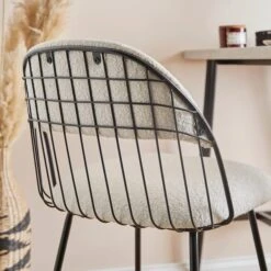 Marcela Boucle Bar Stool, Ivory -Online Furniture Store 30829686 alt03