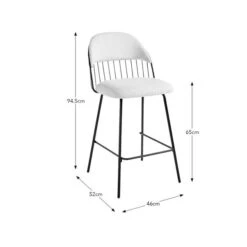 Marcela Boucle Bar Stool, Ivory -Online Furniture Store 30829686 alt09