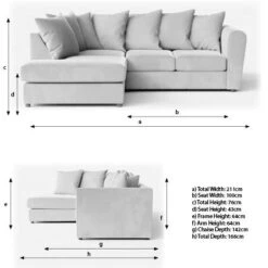 Blake Soft Texture Fabric Corner Sofa -Online Furniture Store 30830637 alt09