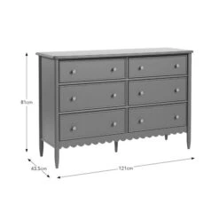 Remi Wide 6 Drawer Chest, Lilypad Green -Online Furniture Store 30832366 alt09