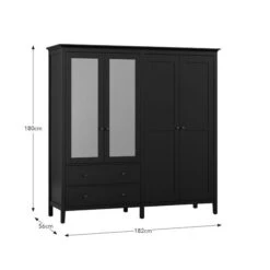 Lynton Mirrored 4 Door Wardrobe -Online Furniture Store 30832617 alt09