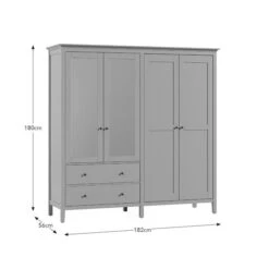 Lynton Mirrored 4 Door Wardrobe -Online Furniture Store 30832618 alt09