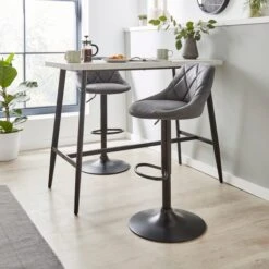 Noah Height Adjustable Bar Stool, Faux Suede -Online Furniture Store 30834813