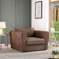 Blake Curved Arm Jumbo Cord Snuggle Chair -Online Furniture Store 30842463 alt01
