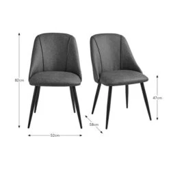 Set Of 2 Luna Dining Chairs, Faux Leather -Online Furniture Store 30842644 alt09