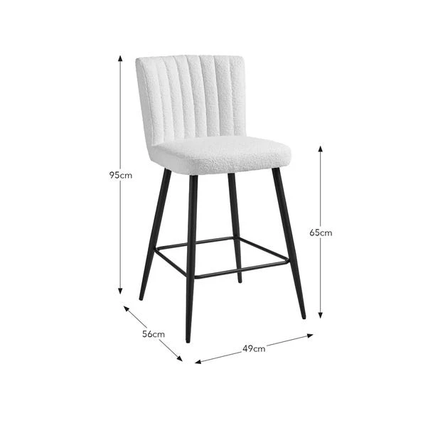 Taylor Counter Height Bar Stool, Ivory Boucle 9 Taylor Counter Height Bar Stool, Ivory Boucle - Image 7