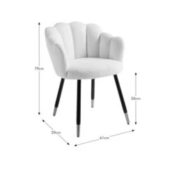 Vivian Dining Chair, Ivory Boucle -Online Furniture Store 30842653 alt09