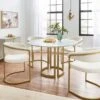 Sascha 4 Seater Round Dining Table, Marble -Online Furniture Store 30843971