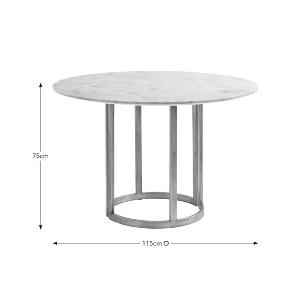 Sascha 4 Seater Round Dining Table, Marble 8 Sascha 4 Seater Round Dining Table, Marble - Image 6
