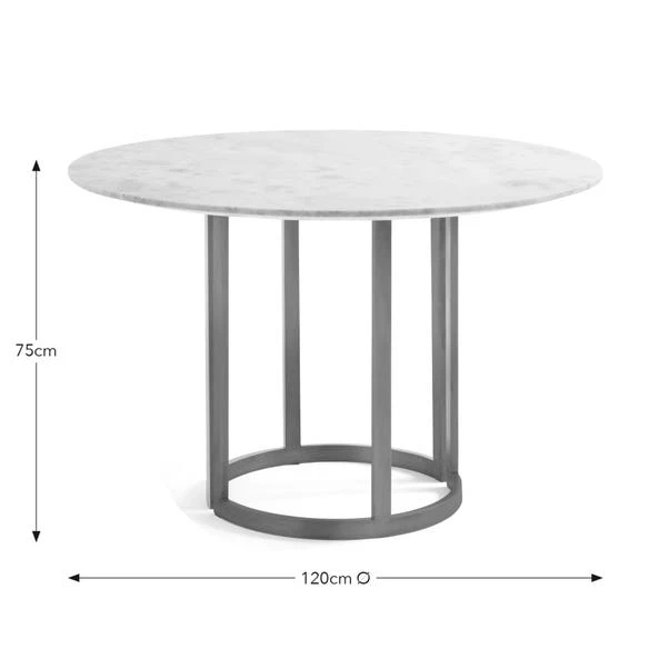 Sascha 4 Seater Round Dining Table, Marble 9 Sascha 4 Seater Round Dining Table, Marble - Image 7