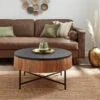 Jaya Round Storage Coffee Table, Mango Wood -Online Furniture Store 30844421