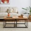 Zayn Starburst Pattern Nest Of Coffee Tables, Mango Wood -Online Furniture Store 30844422