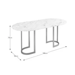 Sascha 6 Seater Oval Dining Table, Marble -Online Furniture Store 30845142 alt04