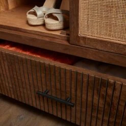 Mila Rattan Double Wardrobe, Dark Mango Wood -Online Furniture Store 30847498 alt02