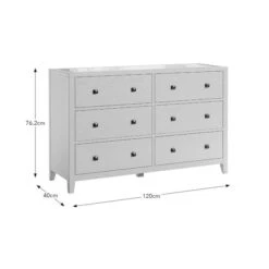Malone Wide 6 Drawer Chest Of Drawers, Warm Grey -Online Furniture Store 30847652 alt09