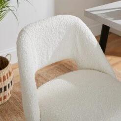 Jonas Adjustable Height Bar Stool, Ivory Boucle -Online Furniture Store 30851446 alt02