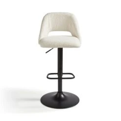 Jonas Adjustable Height Bar Stool, Ivory Boucle -Online Furniture Store 30851446 alt05