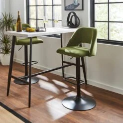 Jonas Adjustable Height Bar Stool, Velvet -Online Furniture Store 30851449 alt01