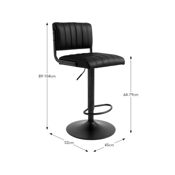 Rhys Height Adjustable Bar Stool, PU 12 Rhys Height Adjustable Bar Stool, PU - Image 10