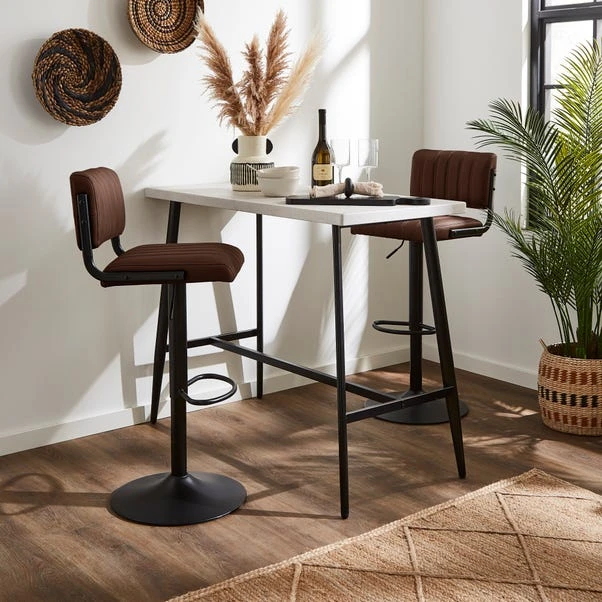 Rhys Height Adjustable Bar Stool, PU 3 Rhys Height Adjustable Bar Stool, PU