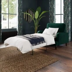 Beatrice Matte Velvet Snuggle Single Sofa Bed -Online Furniture Store 30853797