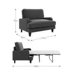 Beatrice Matte Velvet Snuggle Single Sofa Bed -Online Furniture Store 30853799 alt09