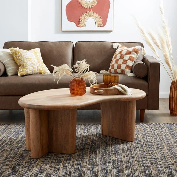 Ludo Kidney Shaped Coffee Table, Mango Wood 8 Ludo Kidney Shaped Coffee Table, Mango Wood - Image 6