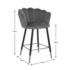 Vivian Counter Height Bar Stool, Velvet 28 Vivian Counter Height Bar Stool, Velvet -Online Furniture Store 30857281 alt09