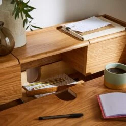 Knowle Compact Pull Out Oak Desk -Online Furniture Store 30857469 alt05