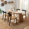 Effy 6 Seater Oval Dining Table, Natural Wood Effect -Online Furniture Store 30857598