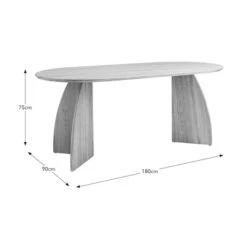 Effy 6 Seater Oval Dining Table, Natural Wood Effect -Online Furniture Store 30857598 alt09