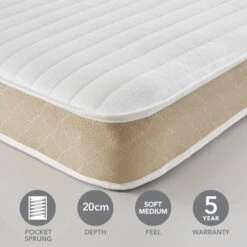 Dunelm Rolled 800 Pocket Sprung Mattress -Online Furniture Store 30857782