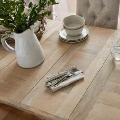 Bridget 6-8 Seater Rectangular Extendable Dining Table, Whitewash Mango Wood -Online Furniture Store 30857944 alt02