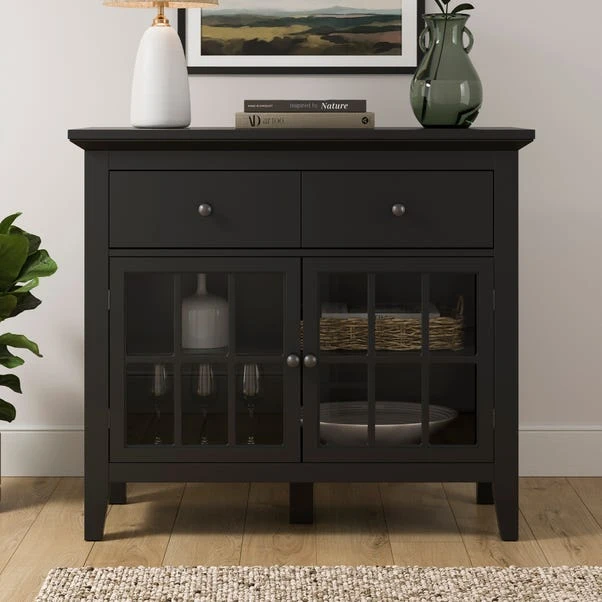 Lynton Small Glazed Sideboard, Black 3 Lynton Small Glazed Sideboard, Black