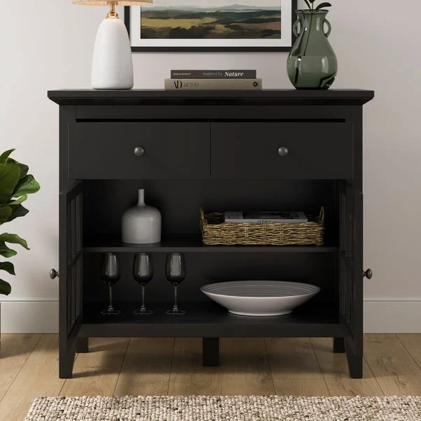 Lynton Small Glazed Sideboard, Black 4 Lynton Small Glazed Sideboard, Black - Image 2