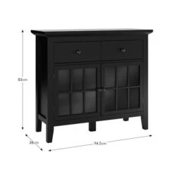 Lynton Small Glazed Sideboard, Black 13 Lynton Small Glazed Sideboard, Black -Online Furniture Store 30858794 alt09