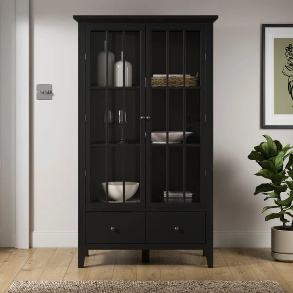 Lynton Glazed Display Cabinet, Black 3 Lynton Glazed Display Cabinet, Black