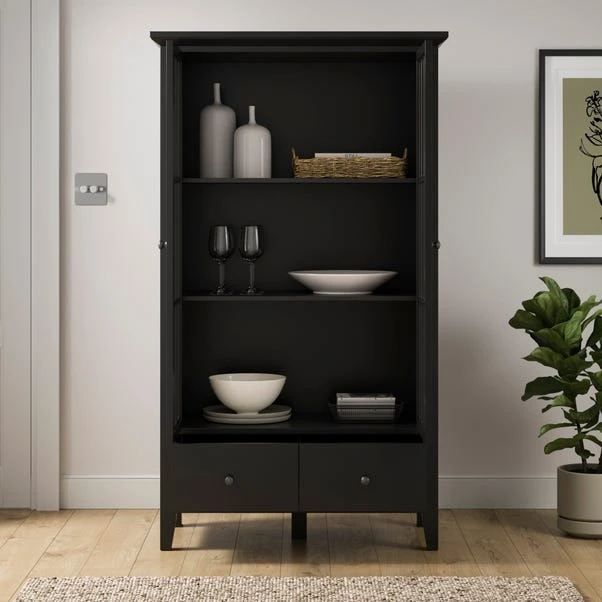 Lynton Glazed Display Cabinet, Black 4 Lynton Glazed Display Cabinet, Black - Image 2