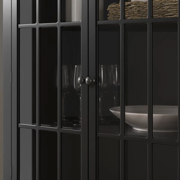 Lynton Glazed Display Cabinet, Black 6 Lynton Glazed Display Cabinet, Black - Image 4