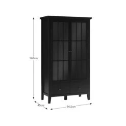 Lynton Glazed Display Cabinet, Black 15 Lynton Glazed Display Cabinet, Black -Online Furniture Store 30858801 alt09