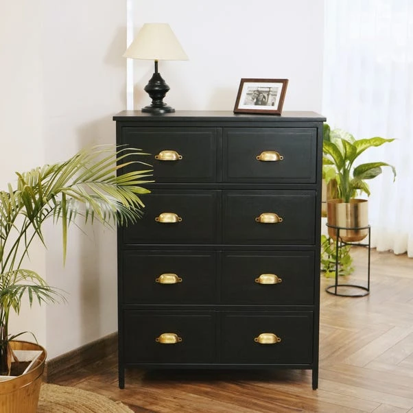 Fenway 4 Drawer Chest, Black 3 Fenway 4 Drawer Chest, Black